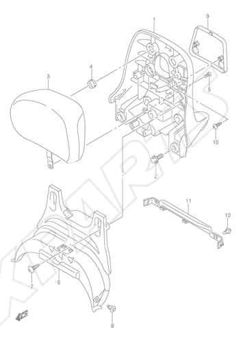 Bild für Kategorie PILLION RIDER HANDLE (CENTER)(MODEL K5/ K6)