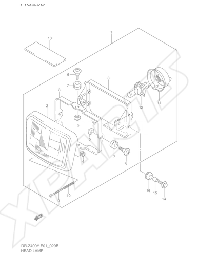 Picture for category HEADLAMP (DR-Z400EY/ EK1 E24)