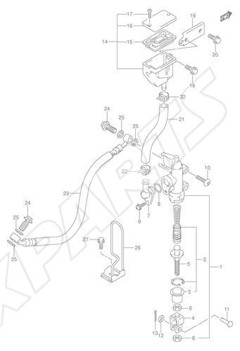 Bild für Kategorie REAR MASTER CYLINDER (MODEL K4/ K5/ K6)UK7/ SK7/ SUK7